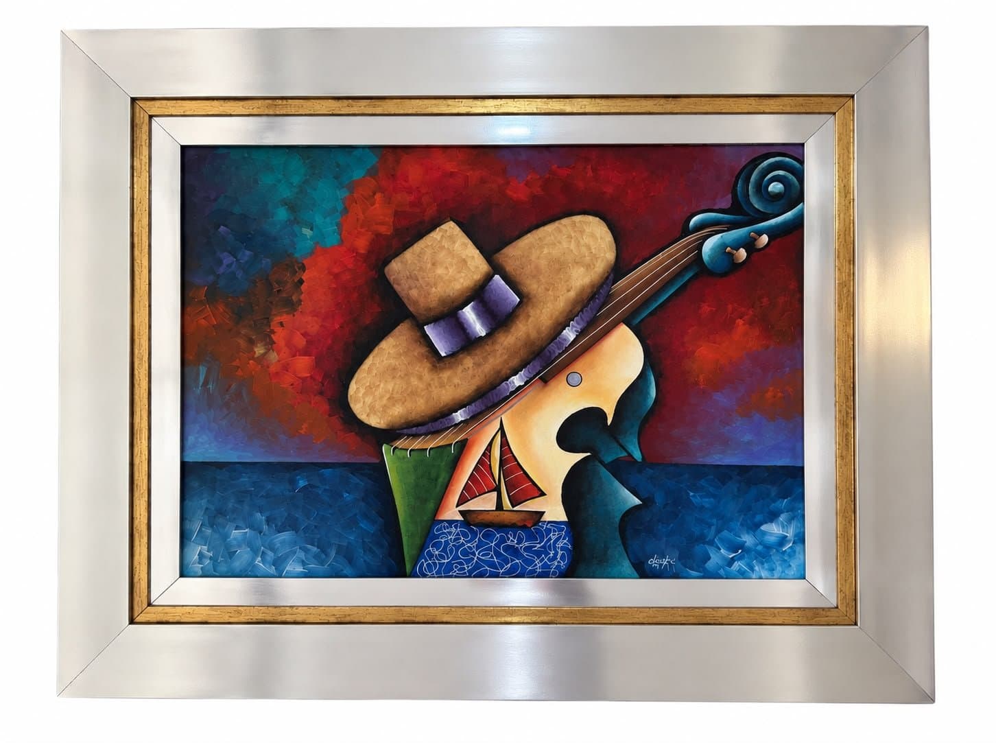 Guitarra y Barco, obra de Lucky