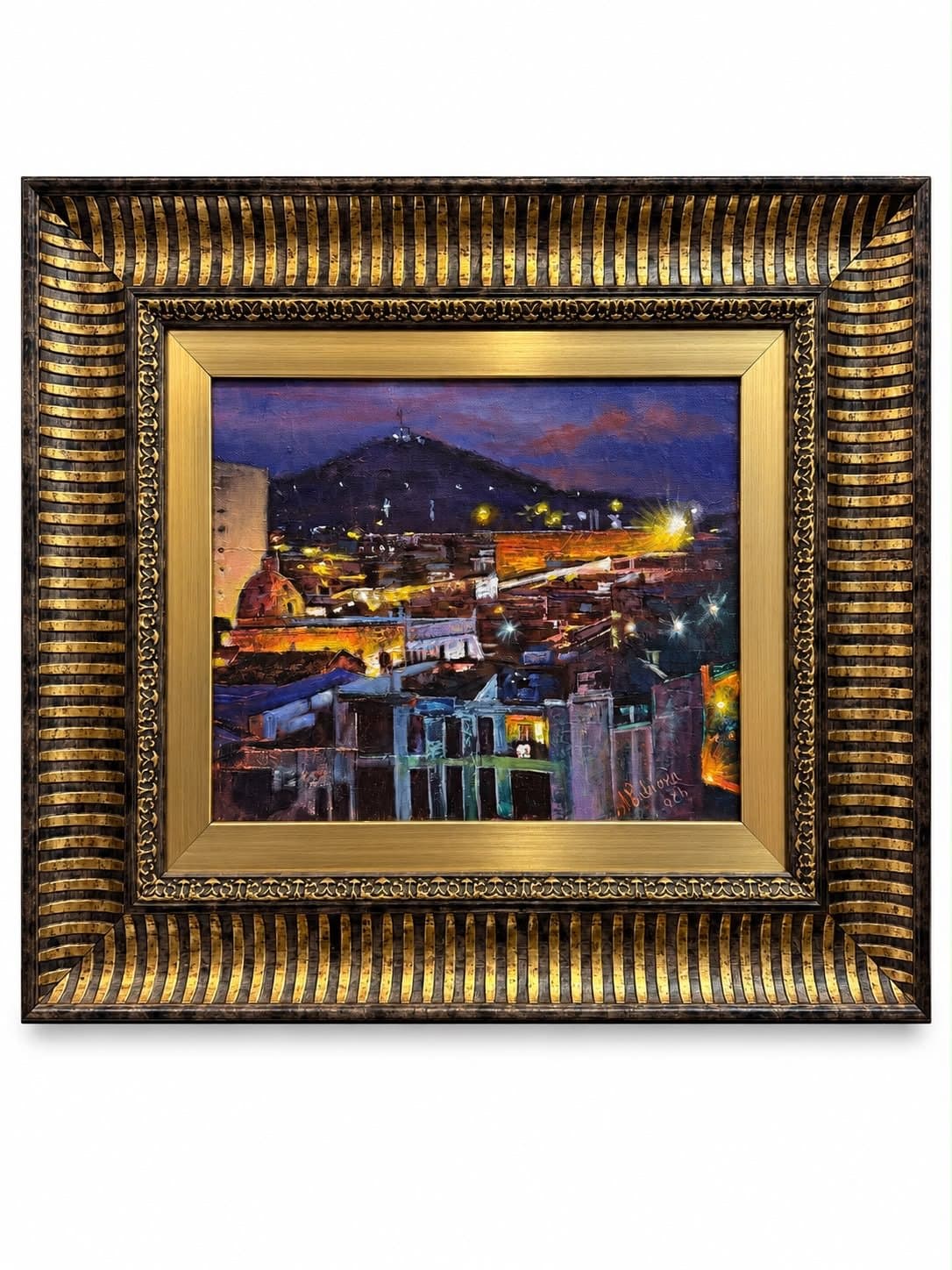 cuidad de noche, obra de Adalid Cabrera