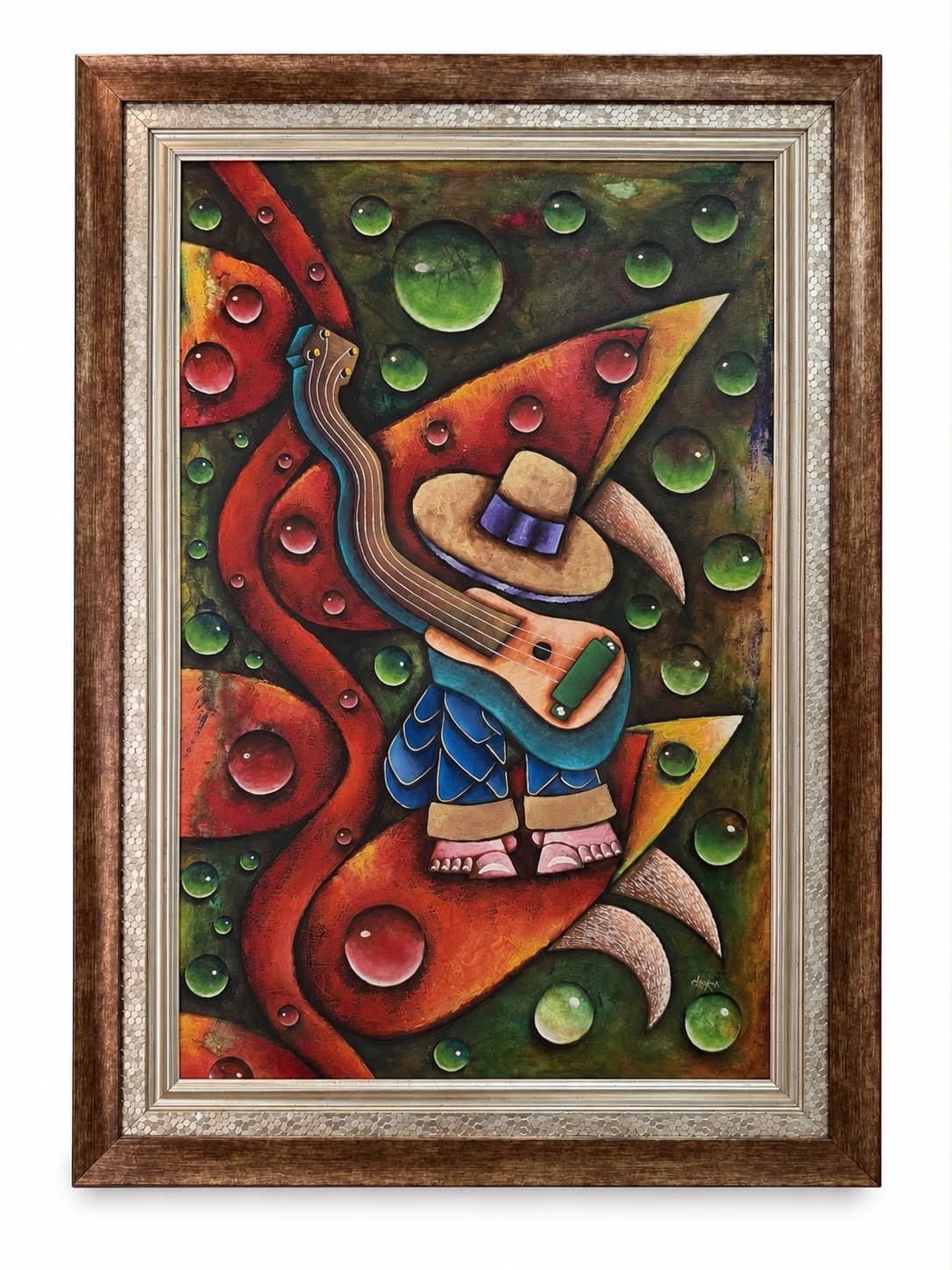 Guitarra y Burbujas, obra de Lucky
