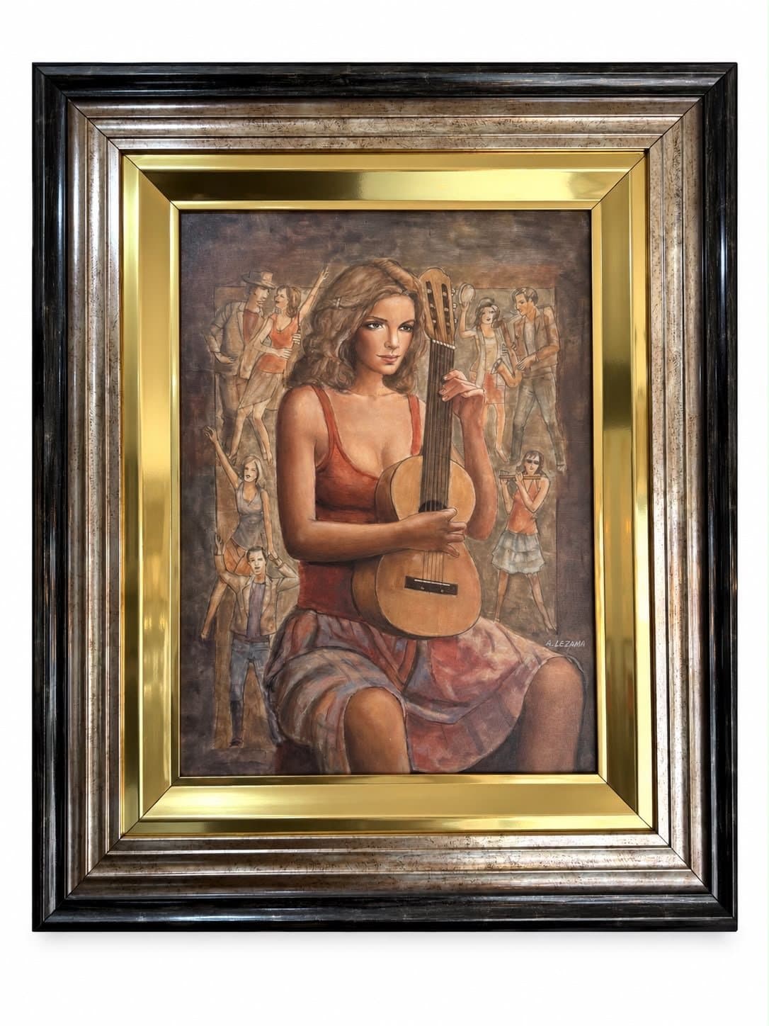 Mujer Guitarra, obra de Lezama