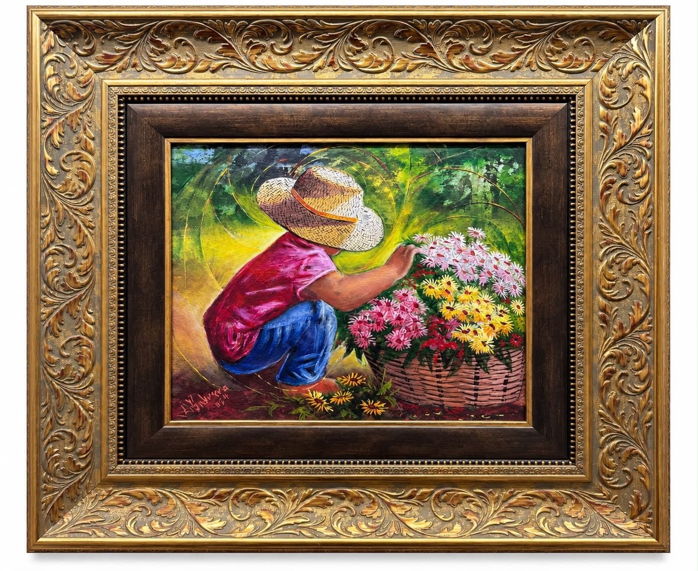 niño florista, obra de Adalid Cabrera