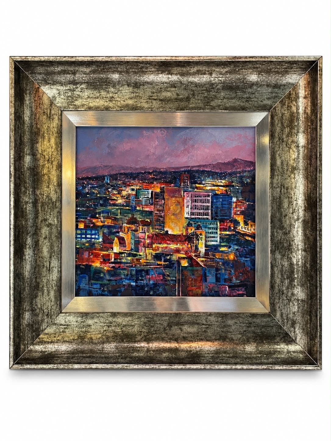 Tegucigalpa de noche, obra de Adalid Cabrera