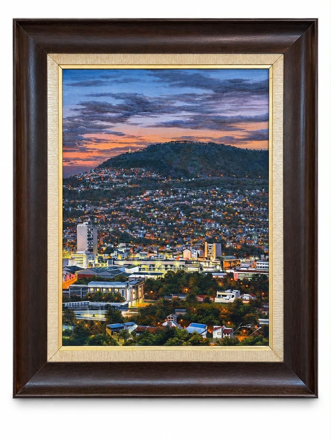 tegucigalpa de noche, obra de Francisco Reyes